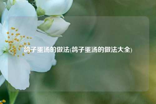 鸽子蛋汤的做法(鸽子蛋汤的做法大全)