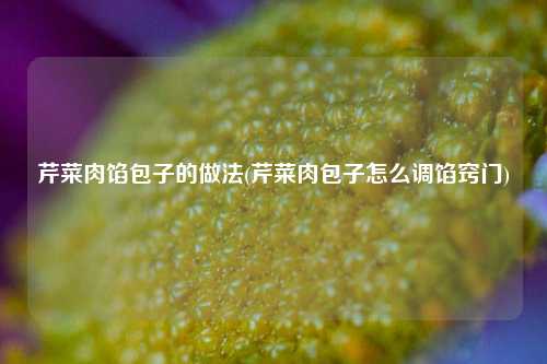 芹菜肉馅包子的做法(芹菜肉包子怎么调馅窍门)