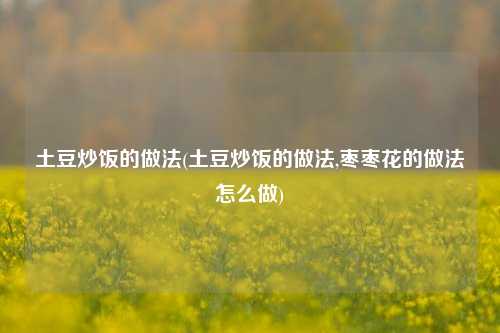 土豆炒饭的做法(土豆炒饭的做法,枣枣花的做法怎么做)